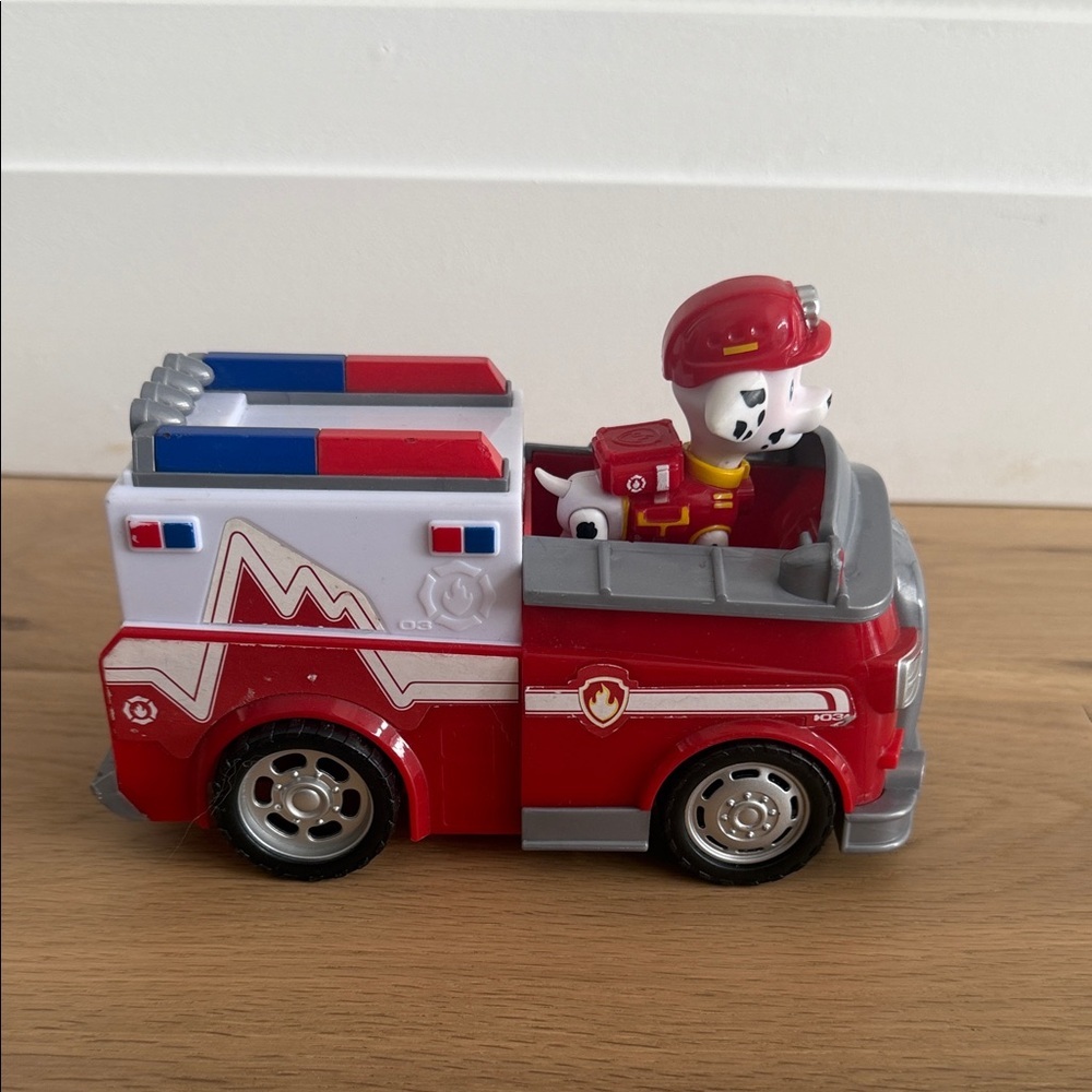 Paw Patrol Red and White Fire Truck with Marshall